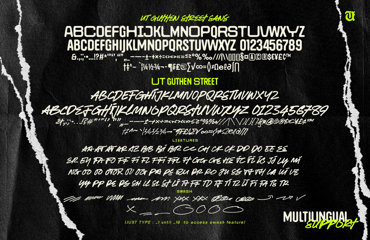 ut guthen street font duo | free font