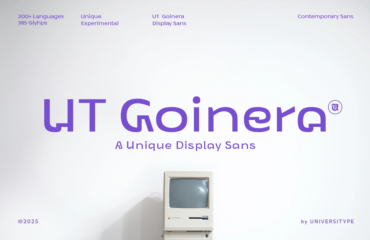 UT Goinera – A Minimal Geometric Typeface with Clever, Curved Details