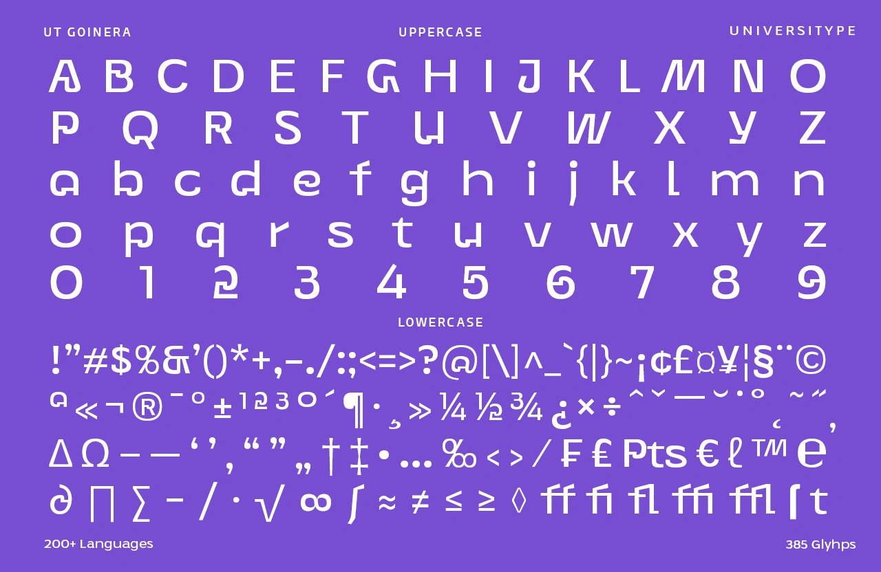 UT Goinera – A Minimal Geometric Typeface with Clever, Curved Details