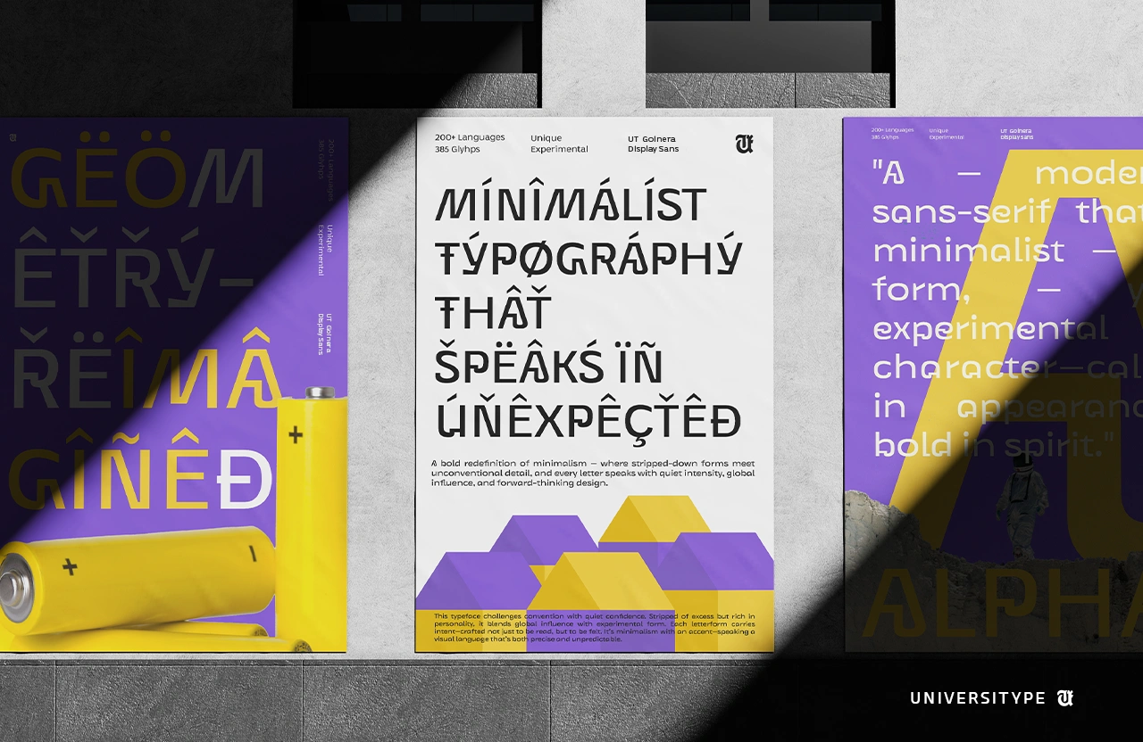 UT Goinera – A Minimal Geometric Typeface with Clever, Curved Details