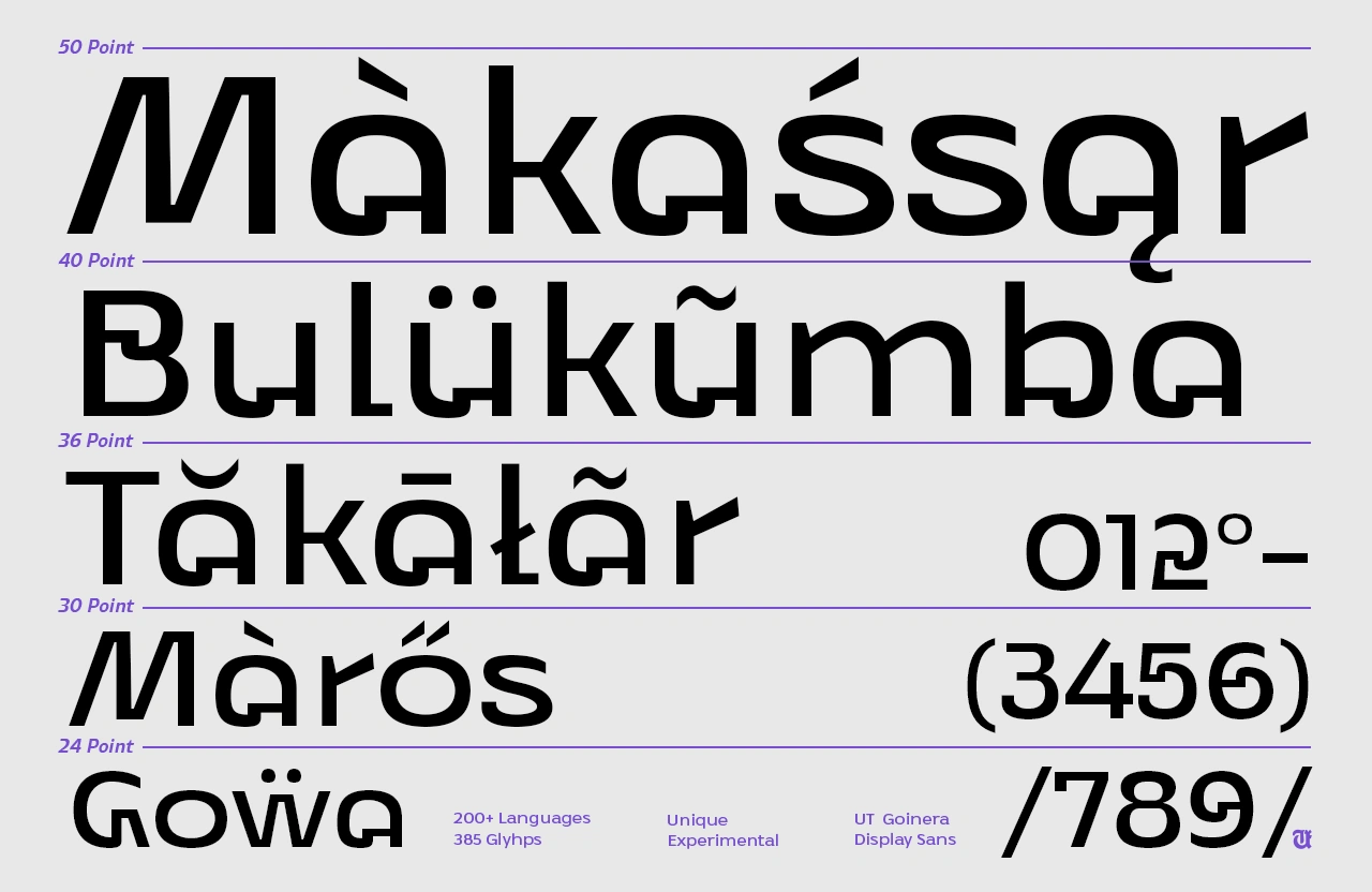 UT Goinera – A Minimal Geometric Typeface with Clever, Curved Details
