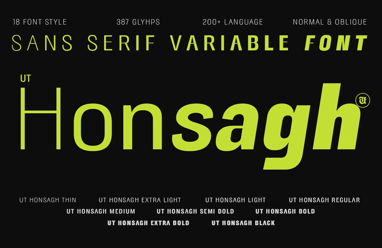 UT Honsagh — A Bold Expression of Versatility ( Free Commercial Font )